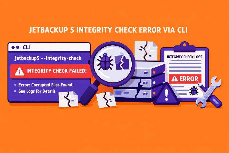 JetBackup 5: soluciona el error Integrity Check desde la línea de comandos (CLI/SSH)